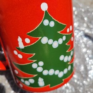 Waechtersbach Christmas Tree Mug West Germany Red Coffee Mug Green Tree